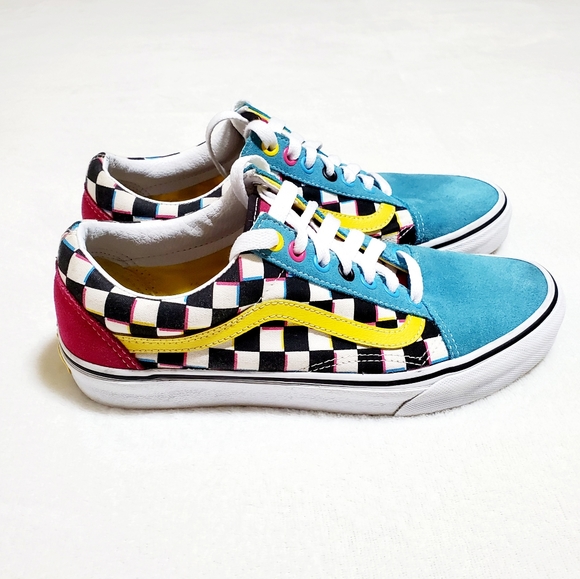 vans old skool crazy checks multi
